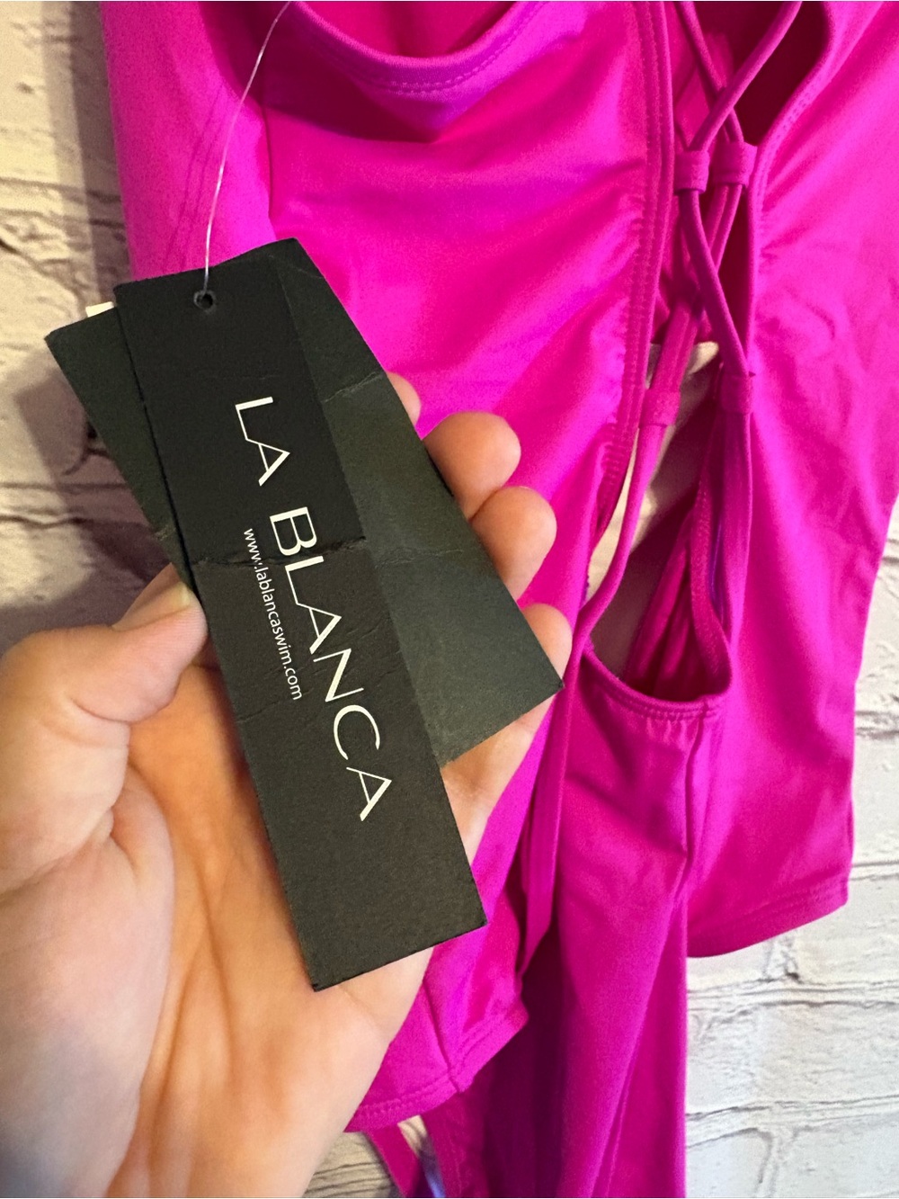 La Blanca Island Goddess One-Shoulder Hot Pink One-Piece Swimsuit - Picture 11 of 15